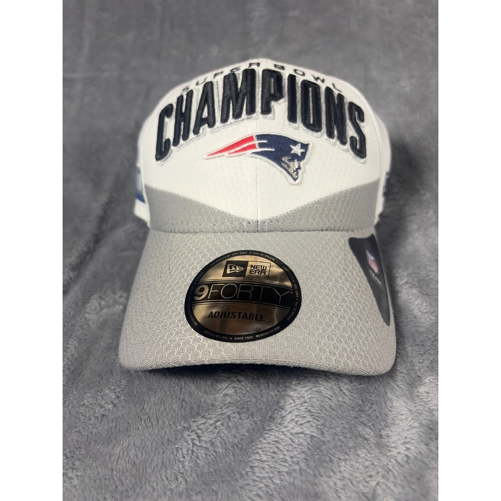 New Era New England Patriots Super Bowl LIII Champions 9FORTY Hat White Grey